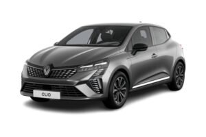 Renault Clio 5 phase 2 grise, vue de trois quarts avant